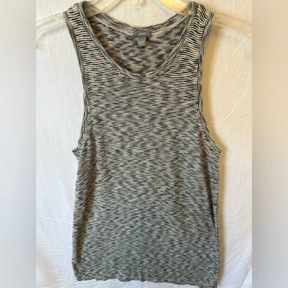 Aerie Black White Striped Racerback Tank Dress Size Small